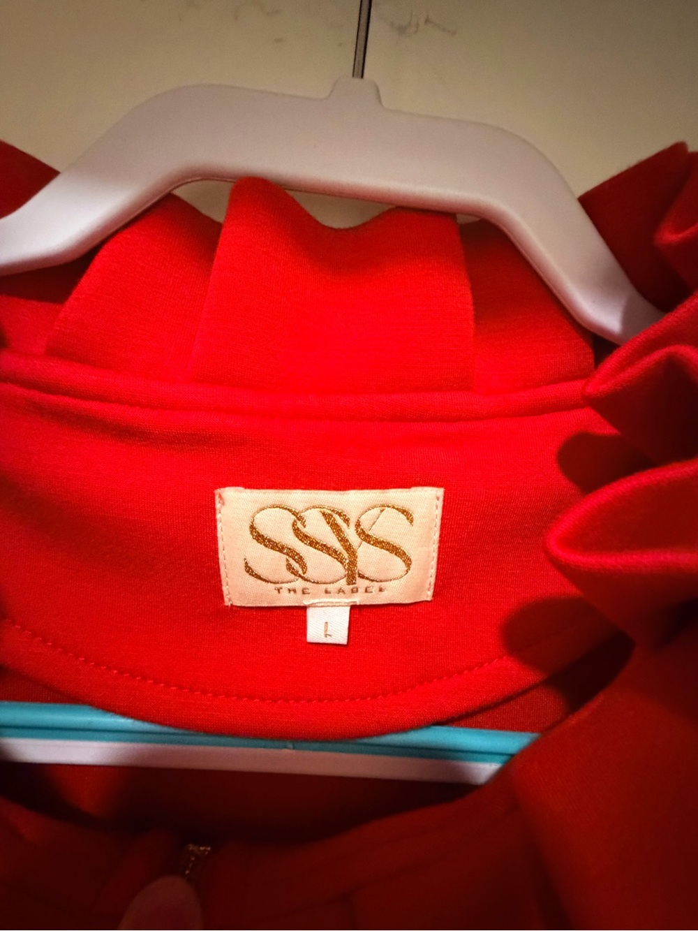Red Ruffled Half-Zip Pullover - Picture 5 of 7